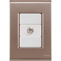 Cj Tomada conexão TV SAT Coaxial Liz Ouro Velho Tramontina completo pronto