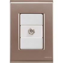 Cj Tomada Conexão Tv Sat Coaxial Liz Ouro Velho Tramontina Completo Pronto Tramontina