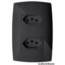 Cj Tomada Dupla 10A 4X2 - Blux Home Grafite - Bhm10459-0Gf Cj Tomada Dupla 10A 4X2 - Blux Home Grafite - Bhm10459-0Gf