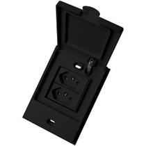 Cj Tomada Dupla 10A - Blux B.L'Acqua Black Grafite