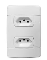 Cj Tomada Dupla Separado 10A 4X2-Enerbras Neo Sottile Branco