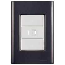 Cj Tomada Rj45 Rj 45 Ethernet Giz Grafite Tramontina Completo Pronto Tramontina