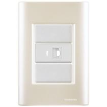 Cj Tomada Rj45 Rj 45 Ethernet Giz Pérola Tramontina Completo Pronto Tramontina