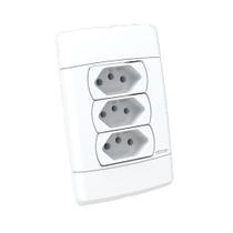 Cj Tomada Tripla 10A 4X2 - Enerbras Neo Sottile Branco