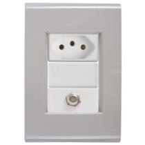 Cj Tomadas 10a E Tv Sat Coaxial Liz Fendi Tramontina Completo Pronto Tramontina