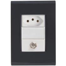 Cj Tomadas 10a E Tv Sat Coaxial Liz Grafite Tramontina Completo Pronto Tramontina Cj Tomadas 10a E Tv Sat Coaxial Liz Grafite Tramontina Completo Pronto Tramontina