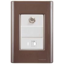 Cj Tomadas Rj45 Ethernet + Tv Coaxial Giz Café Tramontina Completo Pronto Tramontina
