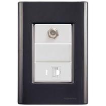 Cj Tomadas Rj45 Ethernet + Tv Coaxial Giz Grafite Tramontina Completo Pronto Tramontina Cj Tomadas Rj45 Ethernet + Tv Coaxial Giz Grafite Tramontina Completo Pronto Tramontina