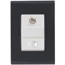 Cj Tomadas RJ45 Ethernet + TV Coaxial Liz Grafite Tramontina completo pronto