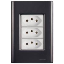 Cj Três Tomadas Tripla 10a Giz Grafite Tramontina Completo Pronto Tramontina Cj Três Tomadas Tripla 10a Giz Grafite Tramontina Completo Pronto Tramontina