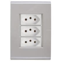 Cj Três Tomadas Tripla 10A Liz Fendi Tramontina completo pronto Cj Três Tomadas Tripla 10A Liz Fendi Tramontina completo pronto