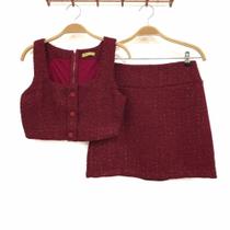 CJ Tweed cropped + mini saia - A35