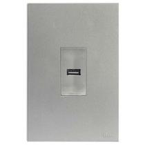 Cj usb vertical 4x2 recta prata satin fosco