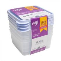 Cjt 4 potes hermeticos essencial cristal l4p3 1l dup