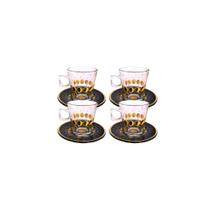 Cjto 4 Xícaras Café 50ml com Pires Via Mística Ouro Intenso Cjto 4 Xícaras Café 50ml com Pires Via Mística Ouro Intenso