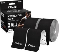 CKeep Kinesiology Tape 2 Bandagens Elásticas Esportivas Preto 5cm/5m