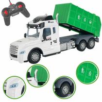 CKSToys Caminhão De Lixo Lixeiro Controle Remoto Com Som Luz Setas Pilhas Recarregáveis e Carregador