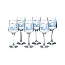 Cl.6 Taças p/ Agua de Vidro Brunello Mar Coral Azul 490ml