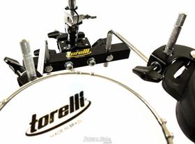 Clamp de Percussão Duplo Torelli TA452 Mini Rack para Fixar 2 Acessórios na Estante