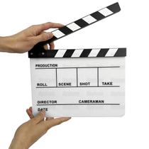 Claquete Cinema Profissional Branca Listras Pb Greika 30x24,5 Cm