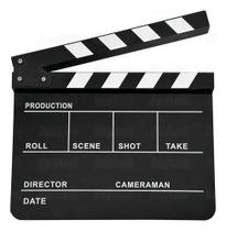 Claquete Cinema Profissional Listras Brancas Greika 30x24 Cm Claquete Cinema Profissional Listras Brancas Greika 30x24 Cm