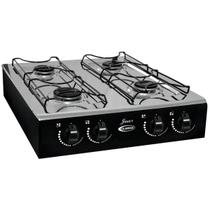 Clarice Júnior 4b Fogão Cooktop Gás Preto E Inox