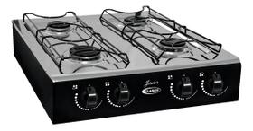 Clarice Júnior 4b Fogão Cooktop Gás Preto E Inox