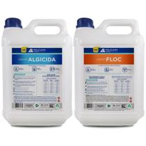 Clarificante e Algicida Para Eliminar Algas Da Piscina E Deixar Água Brilhante 5 Litros - Kit Algicida + Floc 5 L