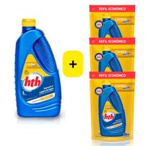 Clarificante para piscina Maxfloc HTH 1l mais 03 refil max floc de 900ml