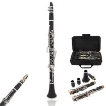 Clarinete Com Teclas Niquelada Sib 17 Chaves Com Case Luxo - Spring