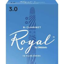 Clarinete Reeds D'Addario Woodwinds Royal Bb, pacote com 10 unidades Strength 3.0