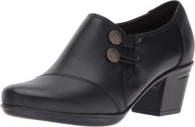Clarks Emslie Warren Mocassim Feminino Preto em Couro Clarks Emslie Warren Mocassim Feminino Preto em Couro