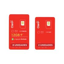 CLARO Chip Kit 10 unidades 2 sem recarga e 8 com recarga