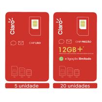 CLARO Chip Kit 25 5 sem recarga e 20 com recarga