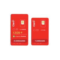 CLARO Chip Kit 5 unidades 1 sem recarga e 4 com recarga