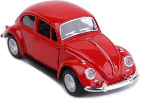 Clássico 1967 Volkswagen Vw Beetle Bug Vintage 1/32 Escala Diecast Metal Pull Back Action Drives Car Forward Modelo de Carro Brinquedo para Presente/Crianças (VERMELHO)