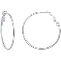 Clássico A-1380 Feminino Sterling Prata Hoop Omega Clip Earri
