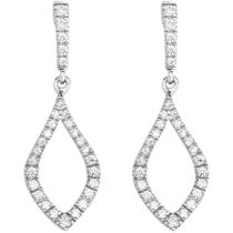 Clássico D-5435 Prata Esterlina Feminina Open Marquise CZ Earr