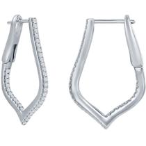 Clássico D-7884 Feminino Ultra Thin 25mm CZ Marquise Hoop Earr