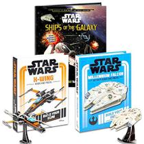 Clássico Disney Star Wars Model Ships Activity Book Set for Kids - 3 Pc Bundle com Star Wars Model Ship Kits para construir seu próprio X-Wing e Millennium Falcon (Star Wars Crafts para meninos e meninas)
