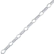 Clássico Q-5370-7.5 Prata Esterlina Feminina Curb Linked Brace - Classic