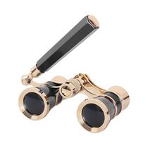 Clássico Retro Opera Glasses Binoculars Metal Body Optical Lens Theatre Telescope Retro Design Women Girls Present Gift - Preto