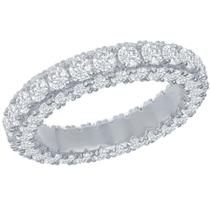 Clássico W-2511-10 Women's Triple Row CZ Eternity Band, Tamanho