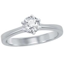 Clássico W-2785-8 Feminino 5mm Solitaire CZ 6-pinos Ring, Tamanho