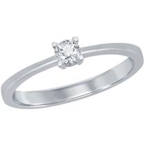 Clássico W-2789-6 Feminino 3.5mm Solitaire CZ 4-pinos Ring, Si