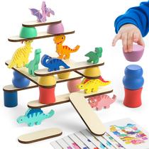 Classificação e empilhamento de blocos de dinossauros Toy Montessori de 1 a 4 anos