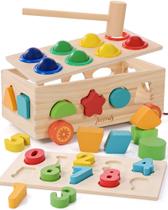 Classificador de formas Jessruly Wooden Pound A Ball Montessori Puzzle