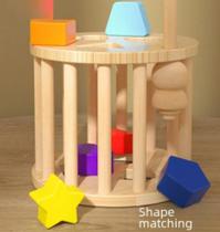 Classificador de formas - madeira, brinquedo, encaixe, montessoriano, aprendizagem, sensorial