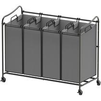 Classificador de roupa suja Rolling Cart Simple Houseware, 4 sacos, cinza escuro
