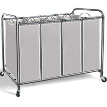 Classificador de roupas STORAGE MANIAC 4 Seção 181L com rodas cinza Classificador de roupas STORAGE MANIAC 4 Seção 181L com rodas cinza